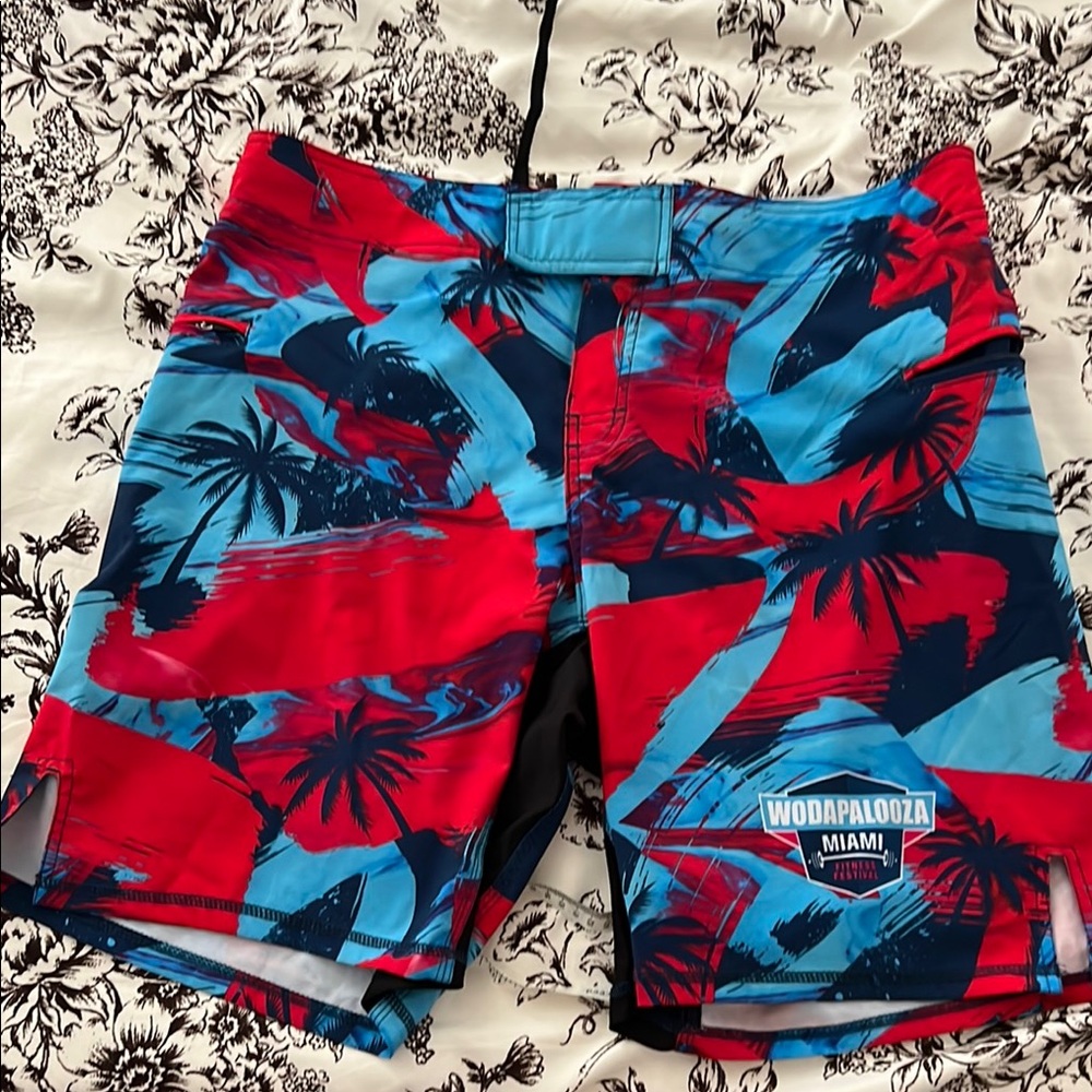 Born Primitive Red and Blue Board Shorts Vibrant Swimwear